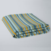 Blue & Orange Stripe Fitted Crib Sheet