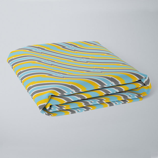 Yellow Blue Stripes Fitted Crib Sheet