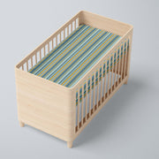 Blue & Orange Stripe Fitted Crib Sheet