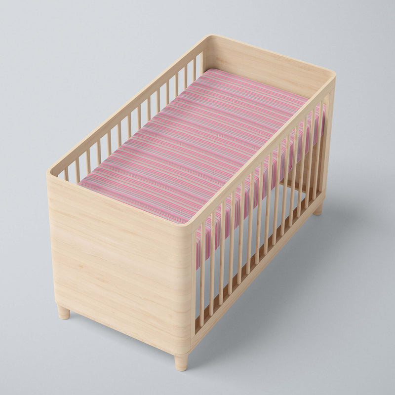 Pink Stripes Fitted Crib Sheet