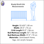 Kradyl Kroft Wooden Crib - Antique Finish
