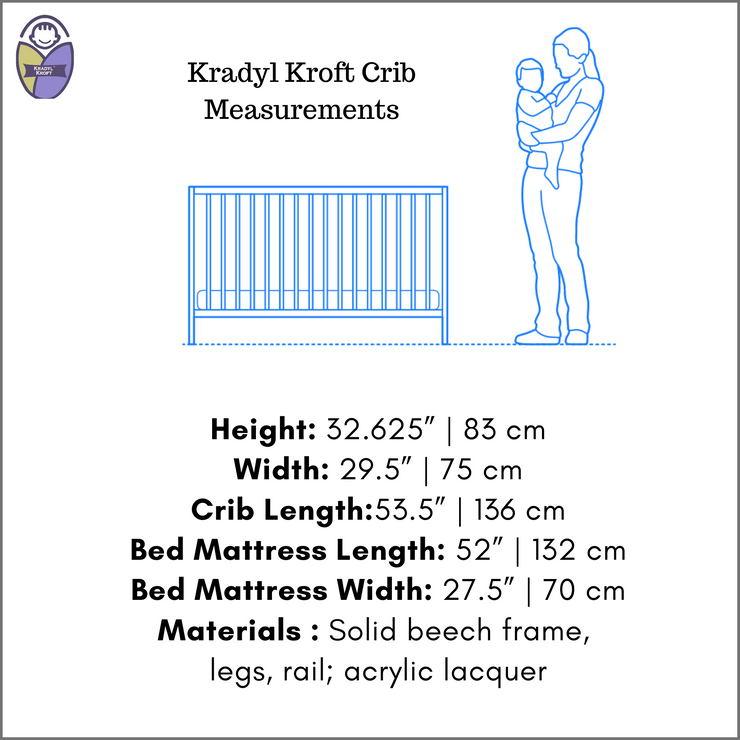 Kradyl Kroft Crib Nouveau - Nautral White