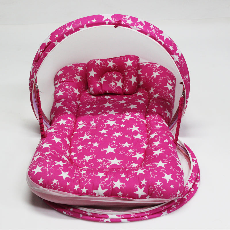 Pink Star -  Kradyl Kroft Bassinet Style Mosquito Net Bedding for Infants