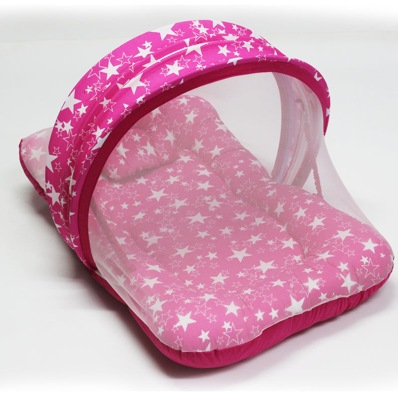Pink Star -  Kradyl Kroft Bassinet Style Mosquito Net Bedding for Infants