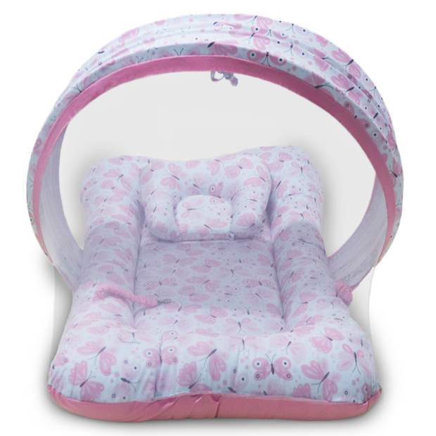 Pink Butterfly -  Kradyl Kroft Bassinet Style Mosquito Net Bedding for Infants