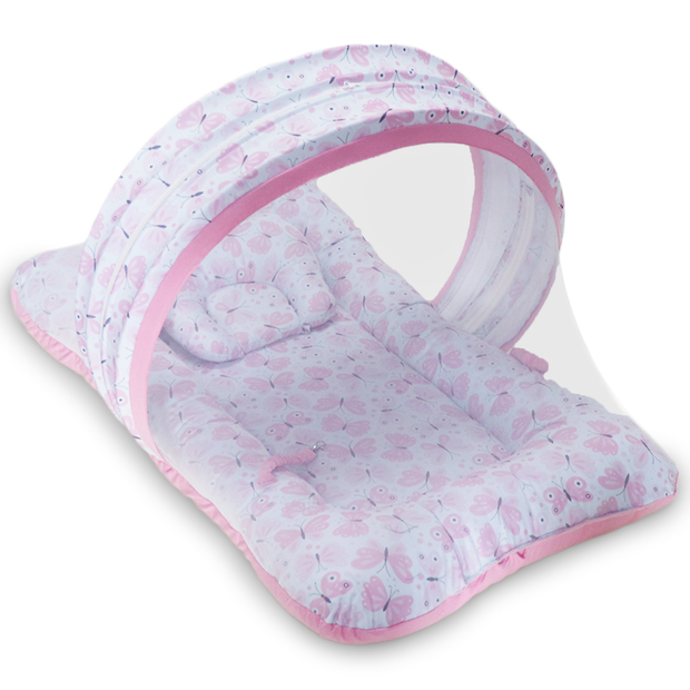 Pink Butterfly -  Kradyl Kroft Bassinet Style Mosquito Net Bedding for Infants
