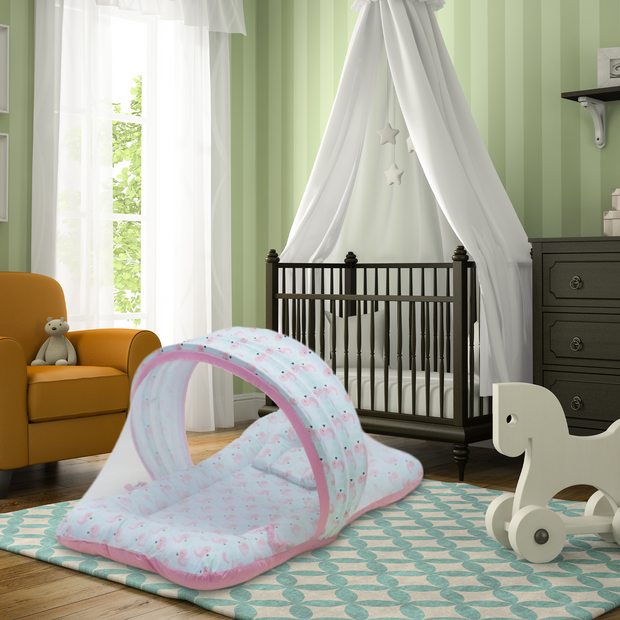 Little Flamingo -  Kradyl Kroft Bassinet Style Mosquito Net Bedding for Infants