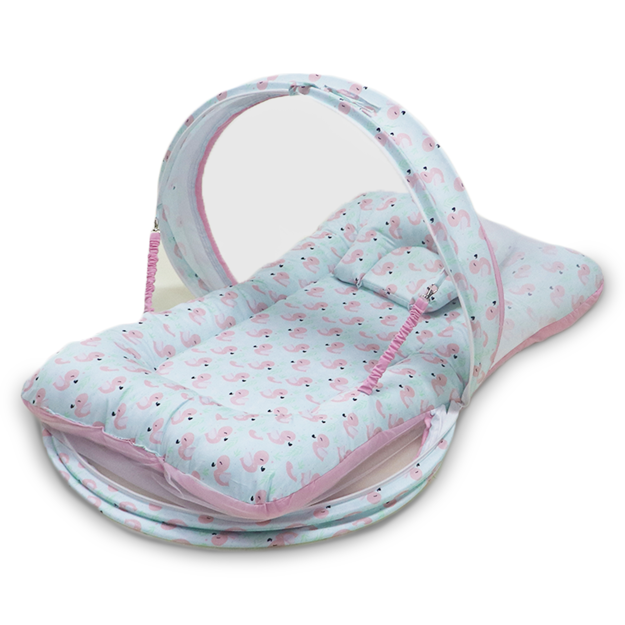 Little Flamingo -  Kradyl Kroft Bassinet Style Mosquito Net Bedding for Infants