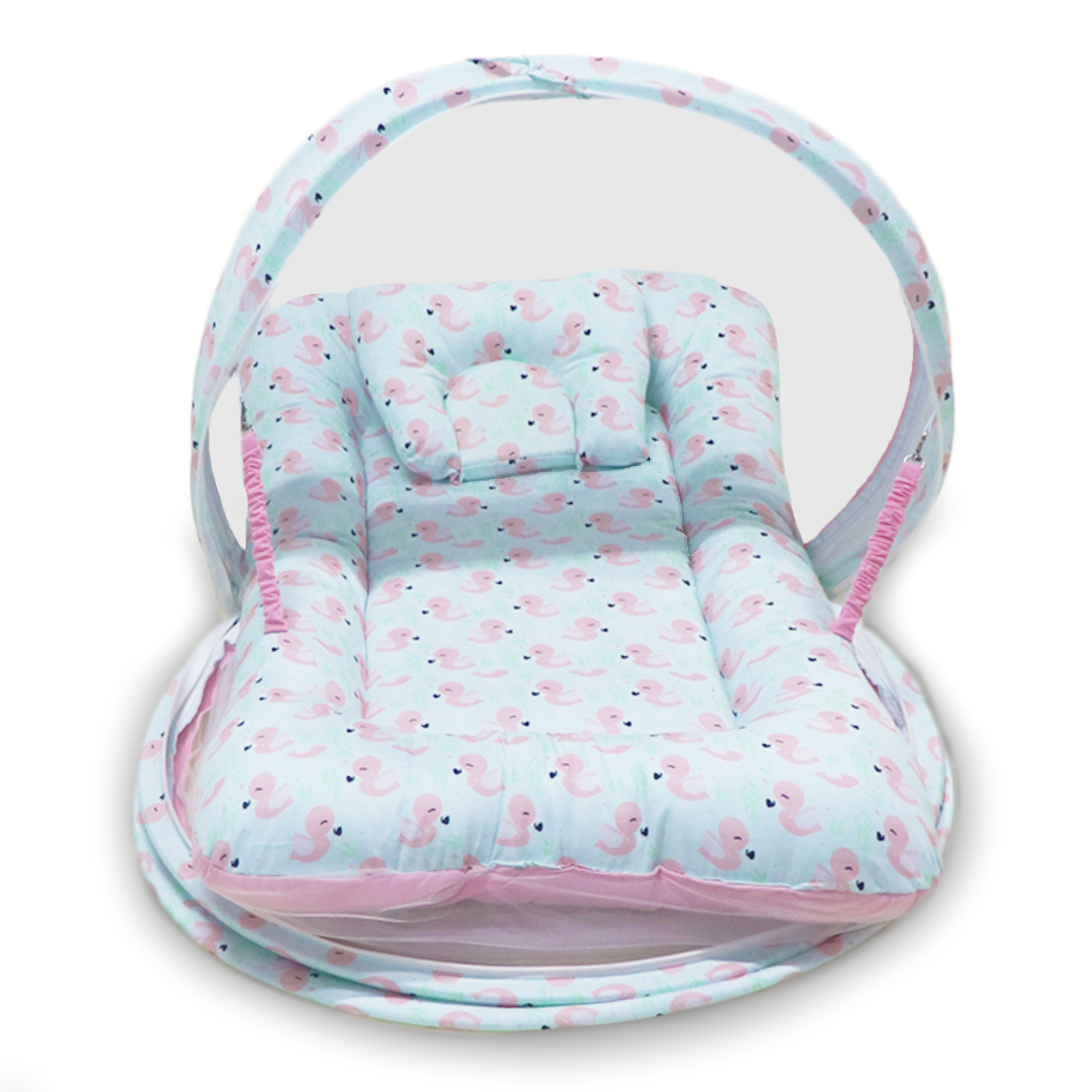 Little Flamingo -  Kradyl Kroft Bassinet Style Mosquito Net Bedding for Infants