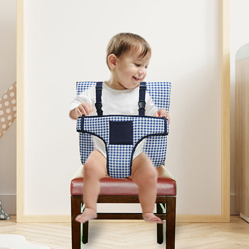 Blue Checks Portable Baby Chair Cover