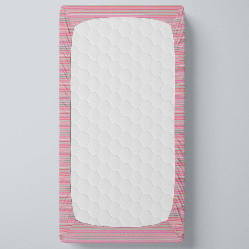 Pink Stripes Fitted Crib Sheet