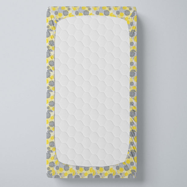 Yellow Flower Fitted Crib Sheet