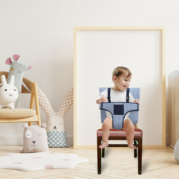 Blue Checks Portable Baby Chair Cover