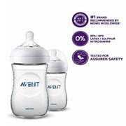 Avent Natural Polypropylene Baby Bottle Pack of 2 - 260 ml