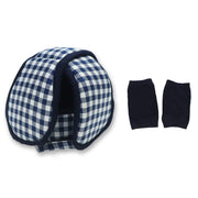 Blue Checks - Kradyl Kroft Baby Safety Helmet  With Kneepads