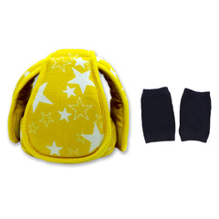 Yellow Star - Kradyl Kroft Baby Safety Helmet With Kneepads