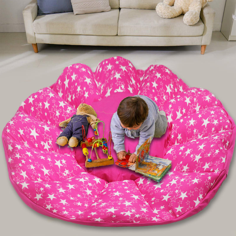 Pink Star Baby Play Mat Cum Storage Bag