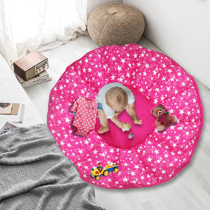 Pink Star Baby Play Mat Cum Storage Bag