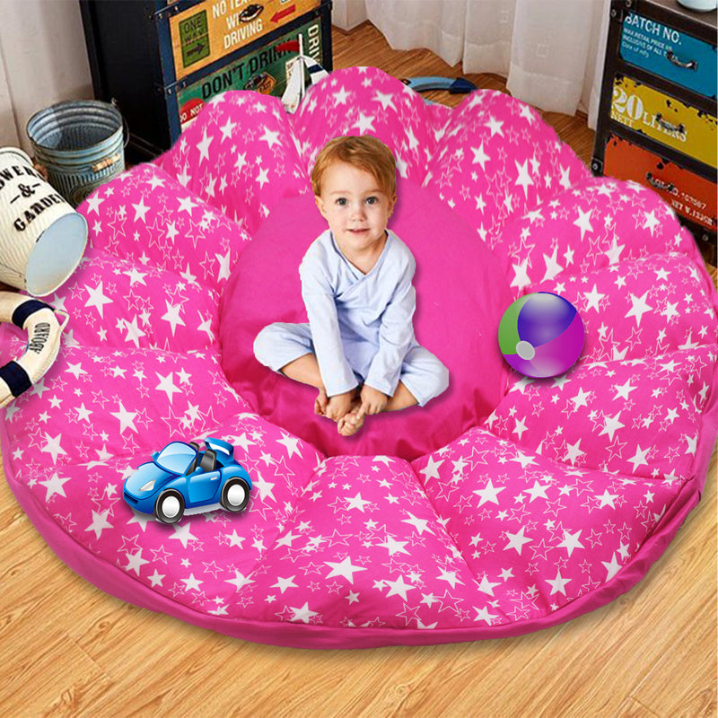 Pink Star Baby Play Mat Cum Storage Bag