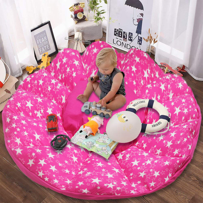 Pink Star Baby Play Mat Cum Storage Bag