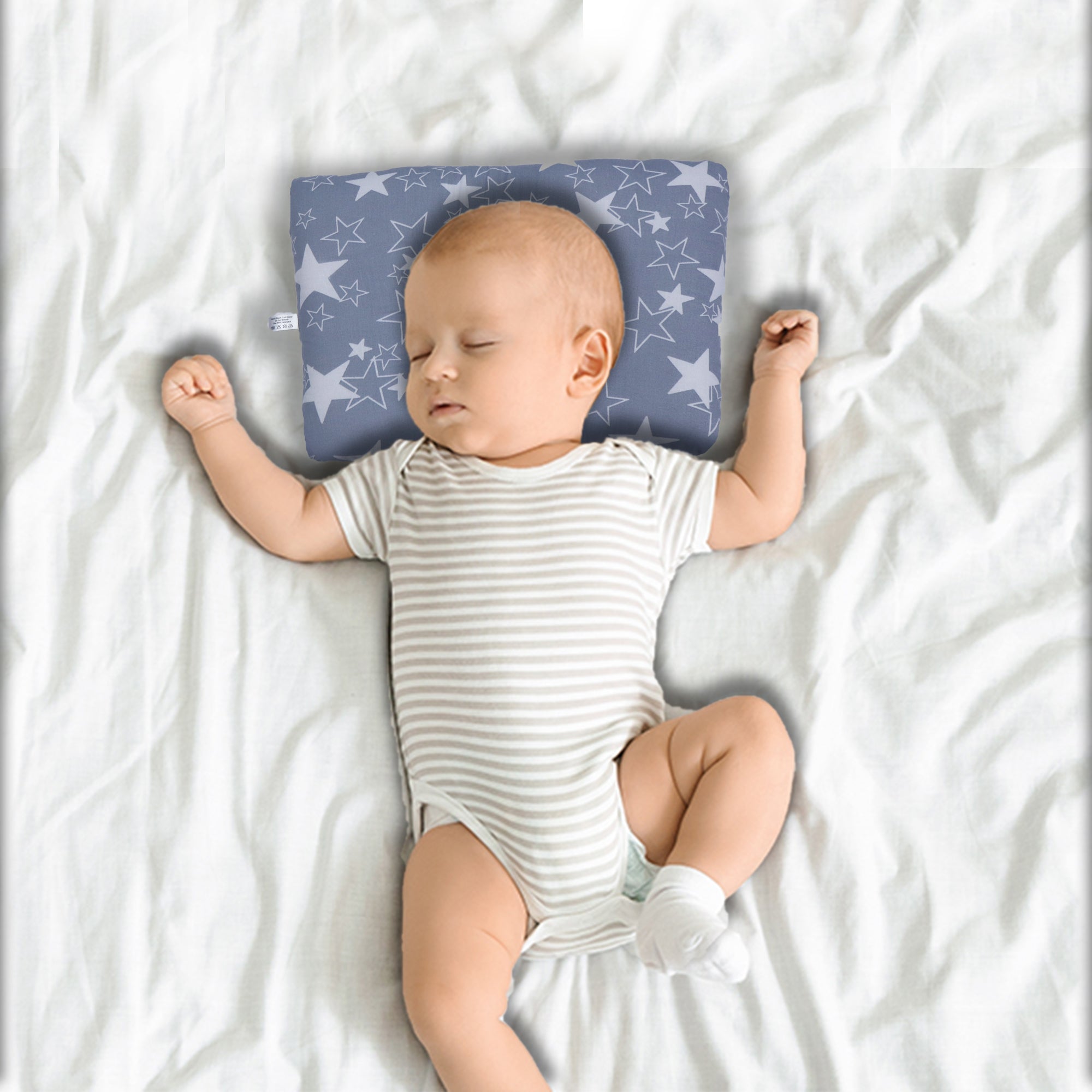 Grey Star New Born Pillow | Baby Pillow | Head Shaping Pillow