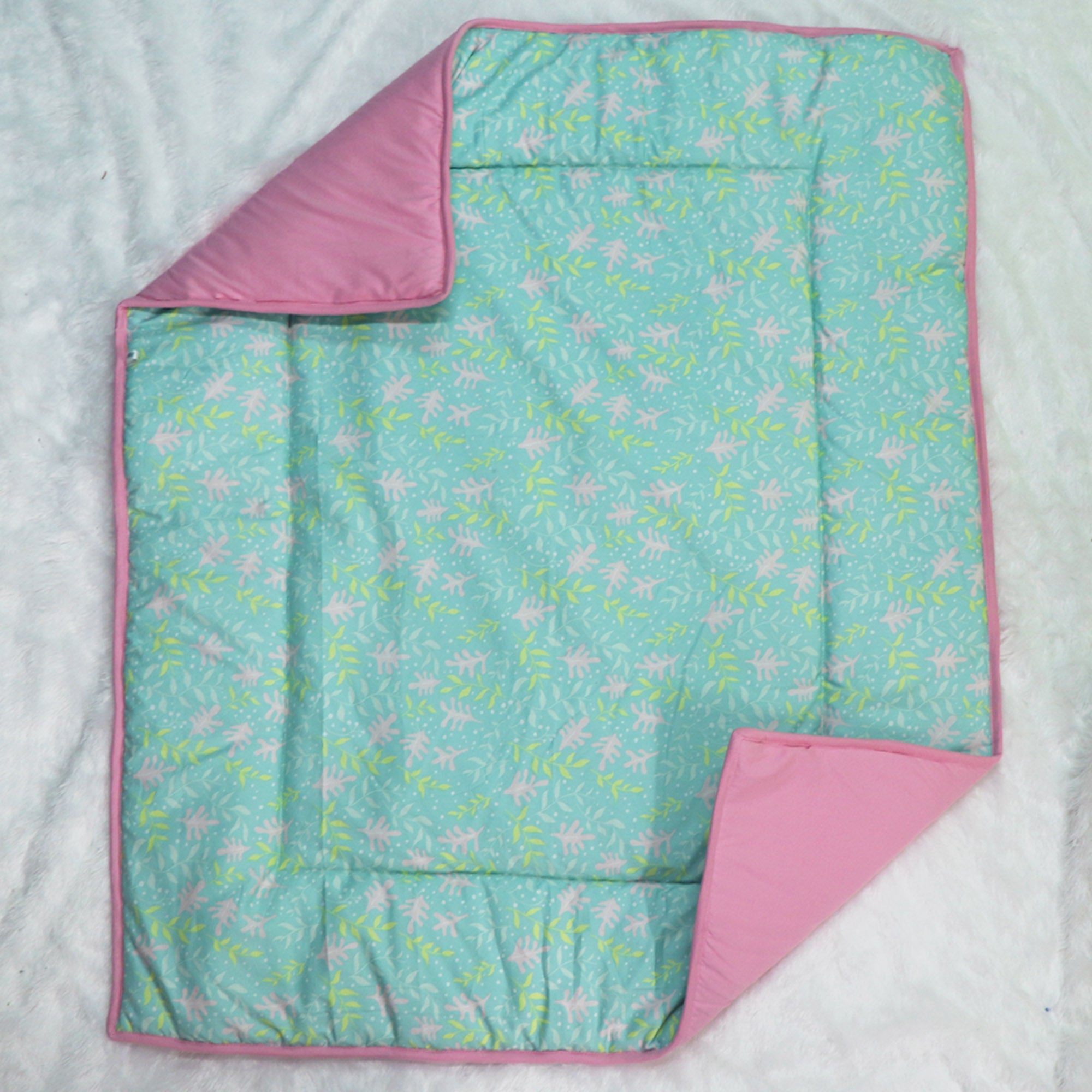 Minty Flora Mosquito Net and Quilt - Combo Set