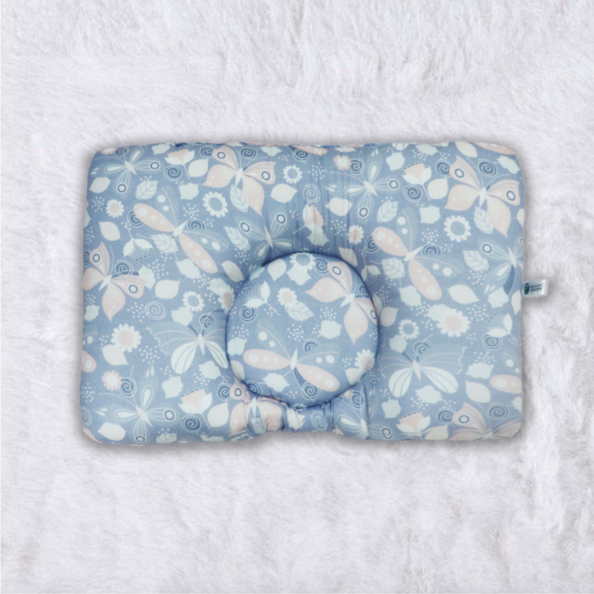 Butterfly Grey New Born Pillow | Baby Pillow | Head Shaping Pillow