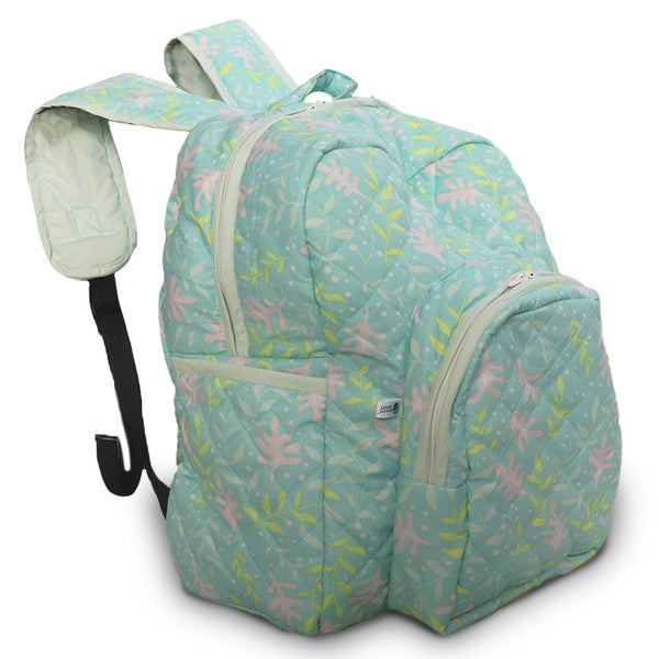 Minty Floral Cloth Diaper Bag for Baby