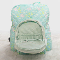 Minty Floral Cloth Diaper Bag for Baby