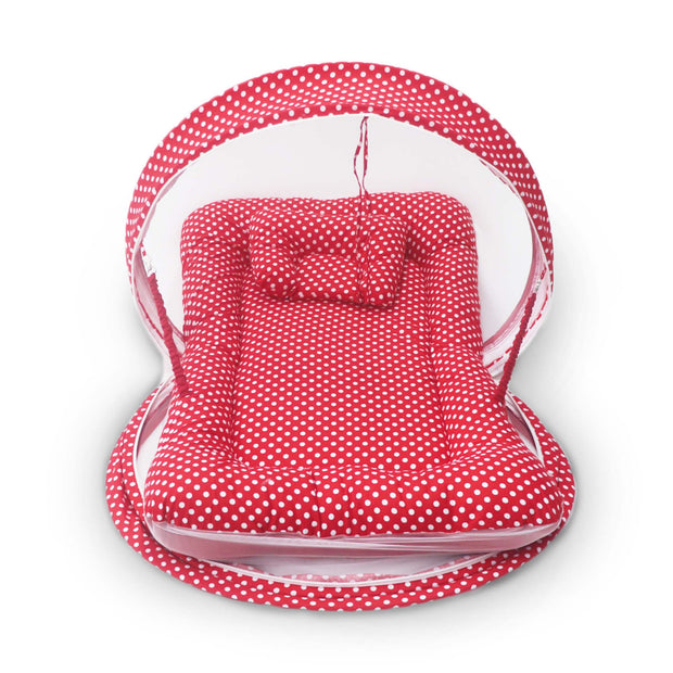 Red Polka -  Kradyl Kroft Bassinet Style Mosquito Net Bedding for Infants