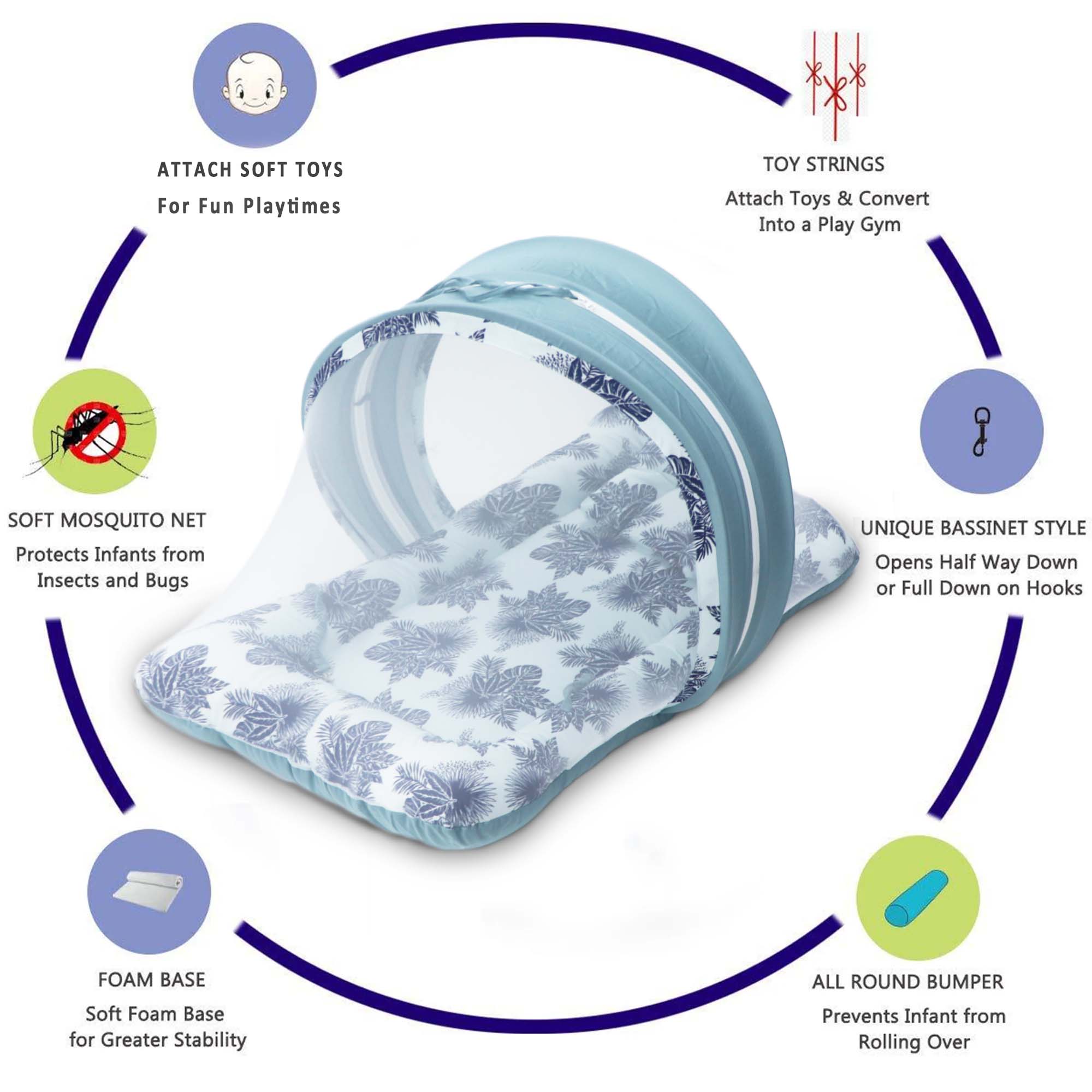 Neutral -  Kradyl Kroft Bassinet Style Mosquito Net Bedding for Infants