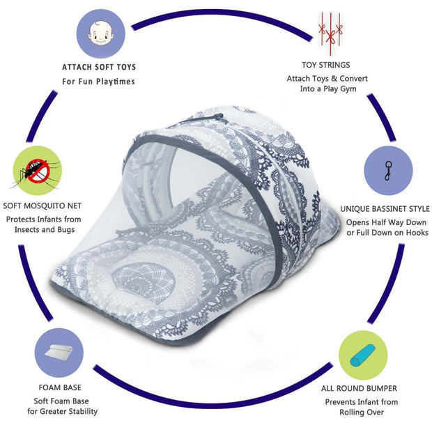 Kaleidoscope -  Kradyl Kroft Bassinet Style Mosquito Net Bedding for Infants