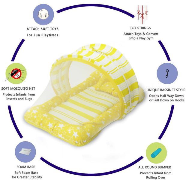 Yellow Magix -  Kradyl Kroft Bassinet Style Mosquito Net Bedding for Infants