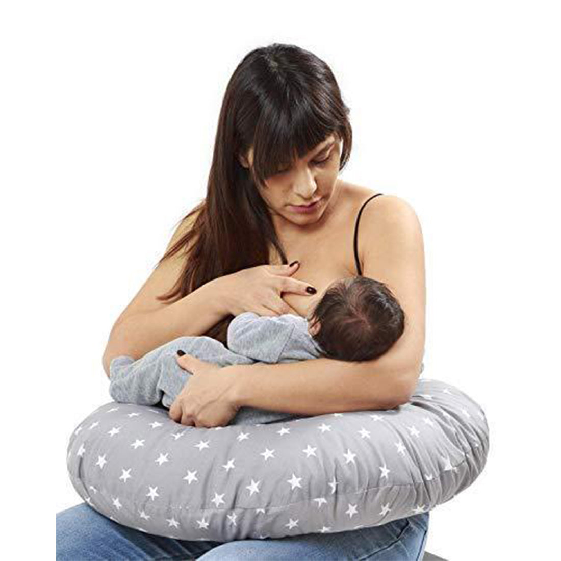 Grey Star-Baby Feeding Pillow | Nursing Pillow | Breastfeeding Pillow