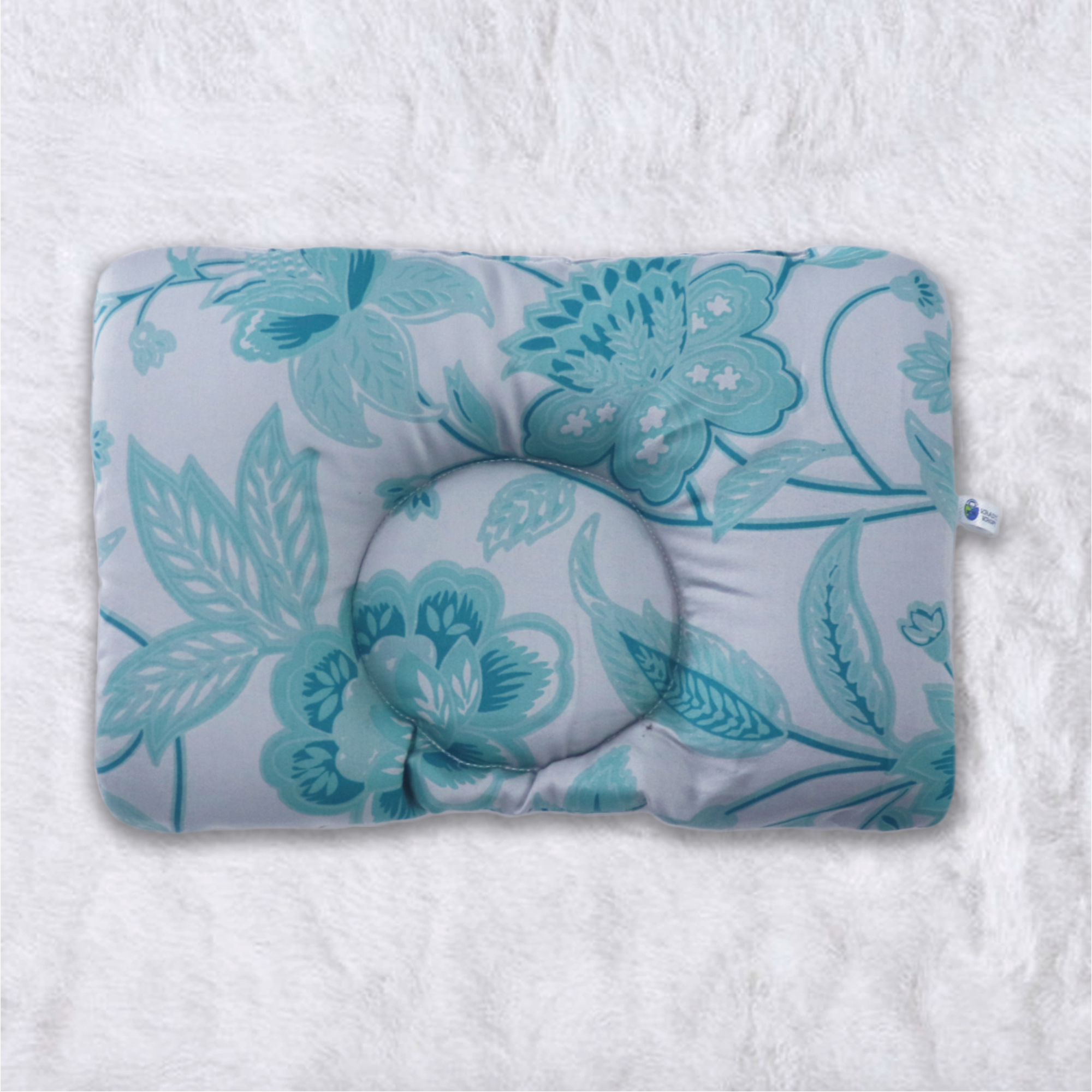 Green Flower New Born Pillow | Baby Pillow | Head Shaping Pillow
