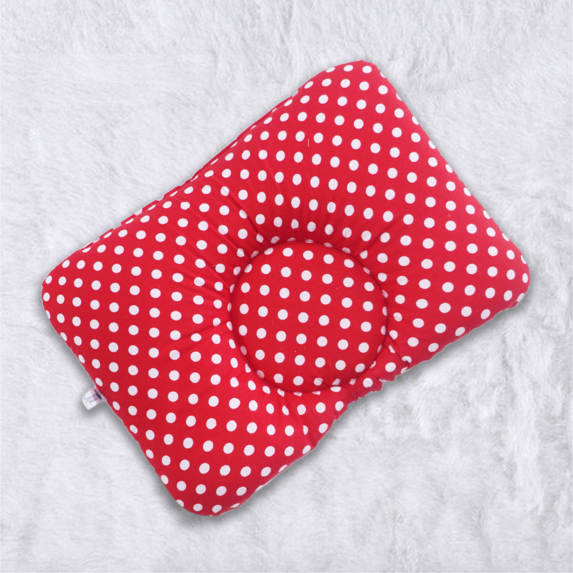 Red Polka New Born Pillow | Baby Pillow | Head Shaping Pillow