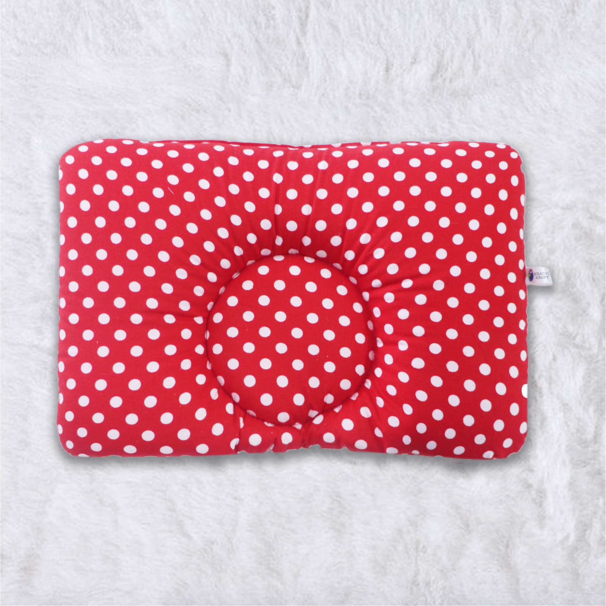 Red Polka New Born Pillow | Baby Pillow | Head Shaping Pillow