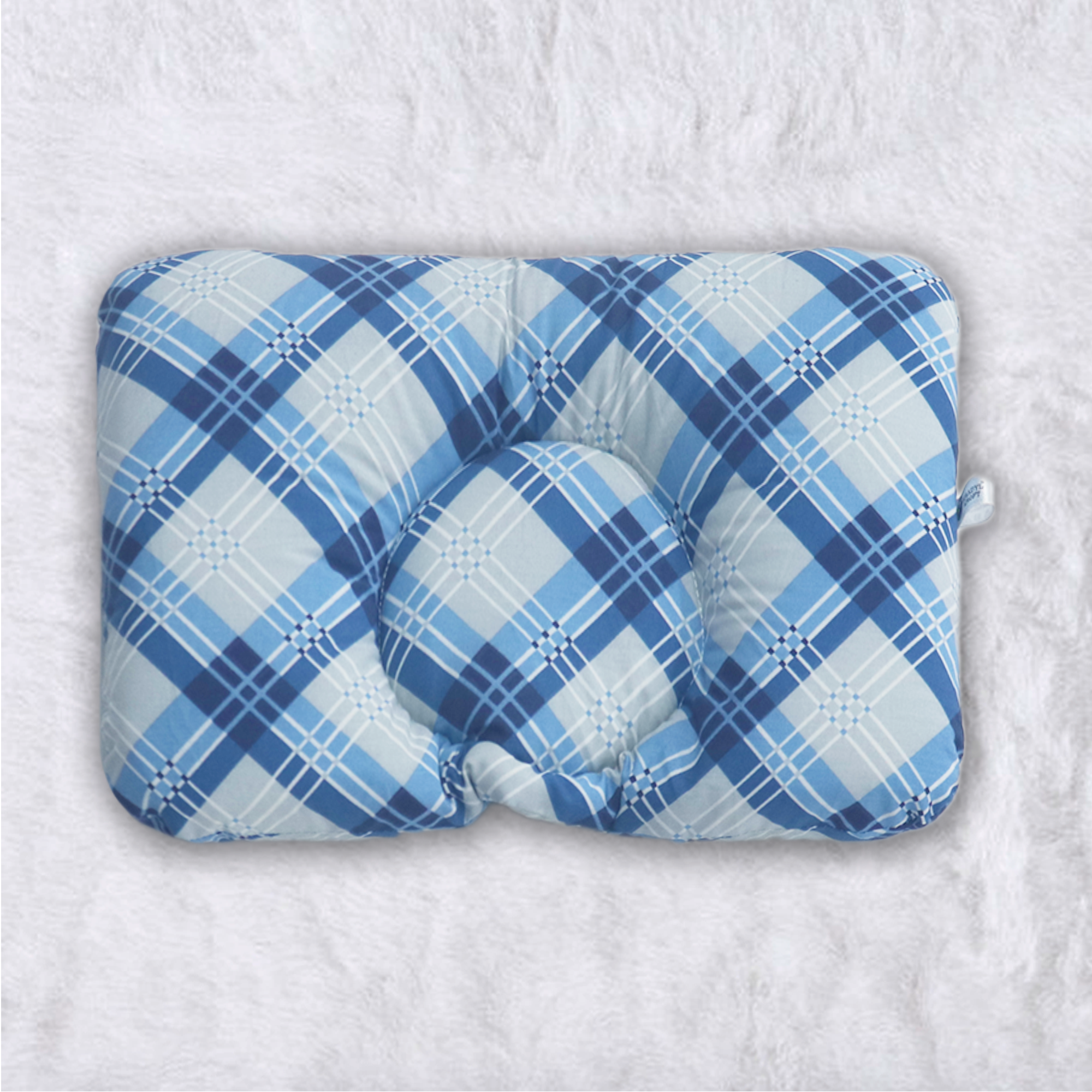 Blue Checks New Born Pillow | Baby Pillow | Head Shaping Pillow
