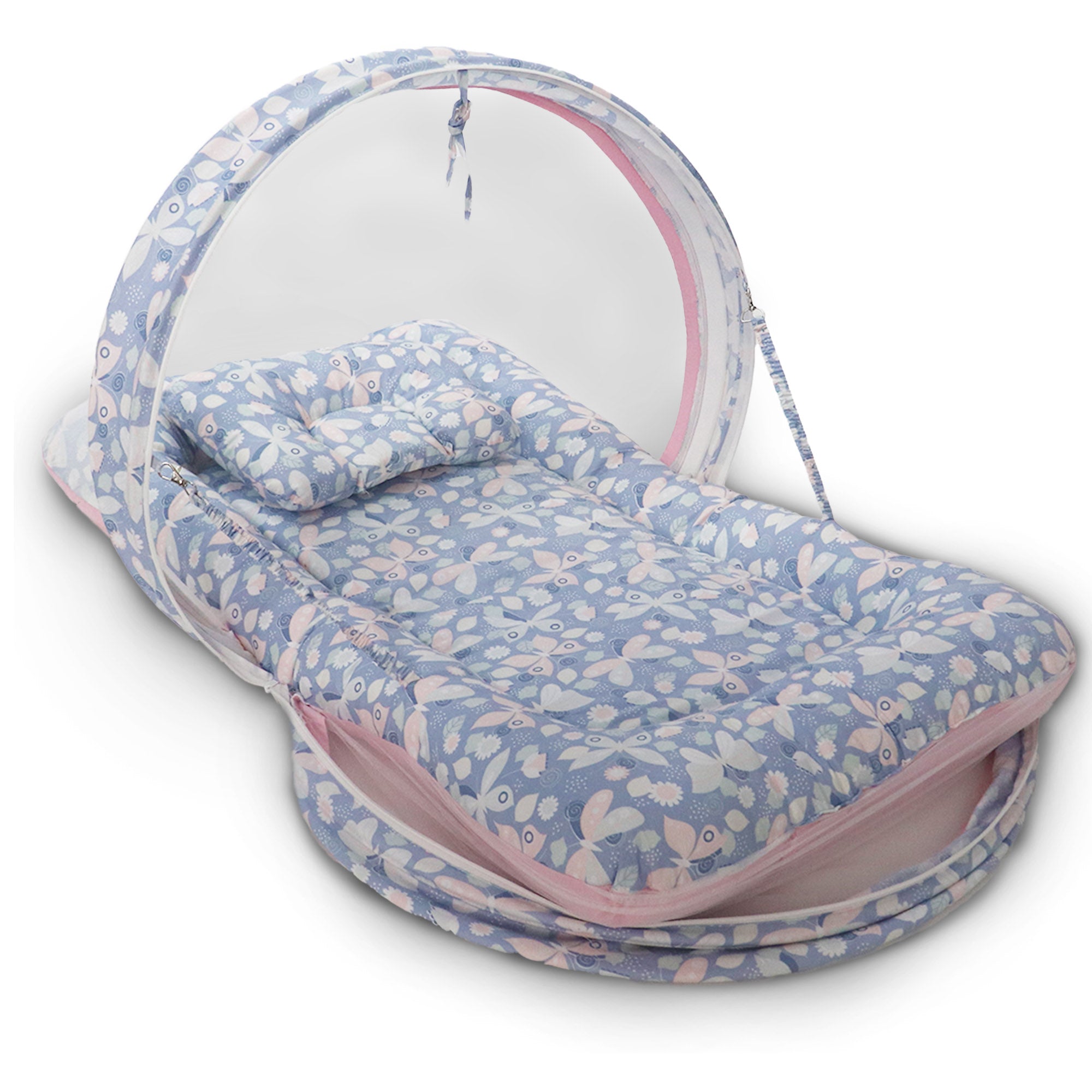 Grey Butterfly - Kradyl Kroft Bassinet Style Mosquito Net Bedding for Infants