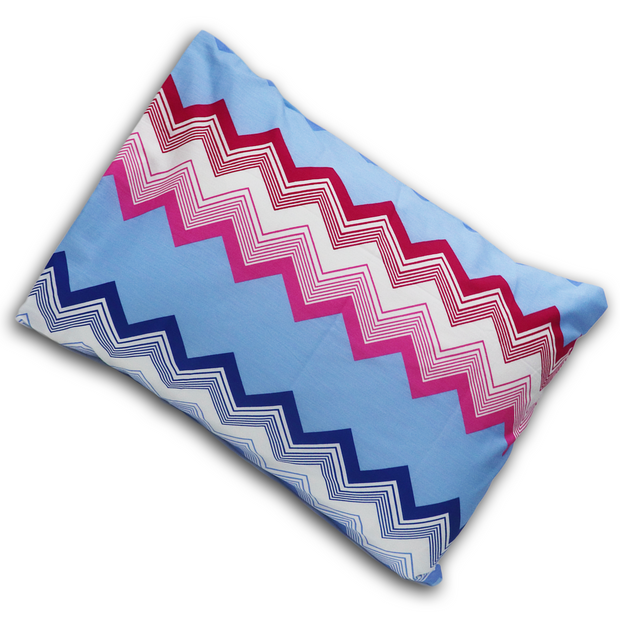 Blue Chevron Toddler Pillows with 100% Cotton Removable cover - 20 X 15 Inches | Children Pillows