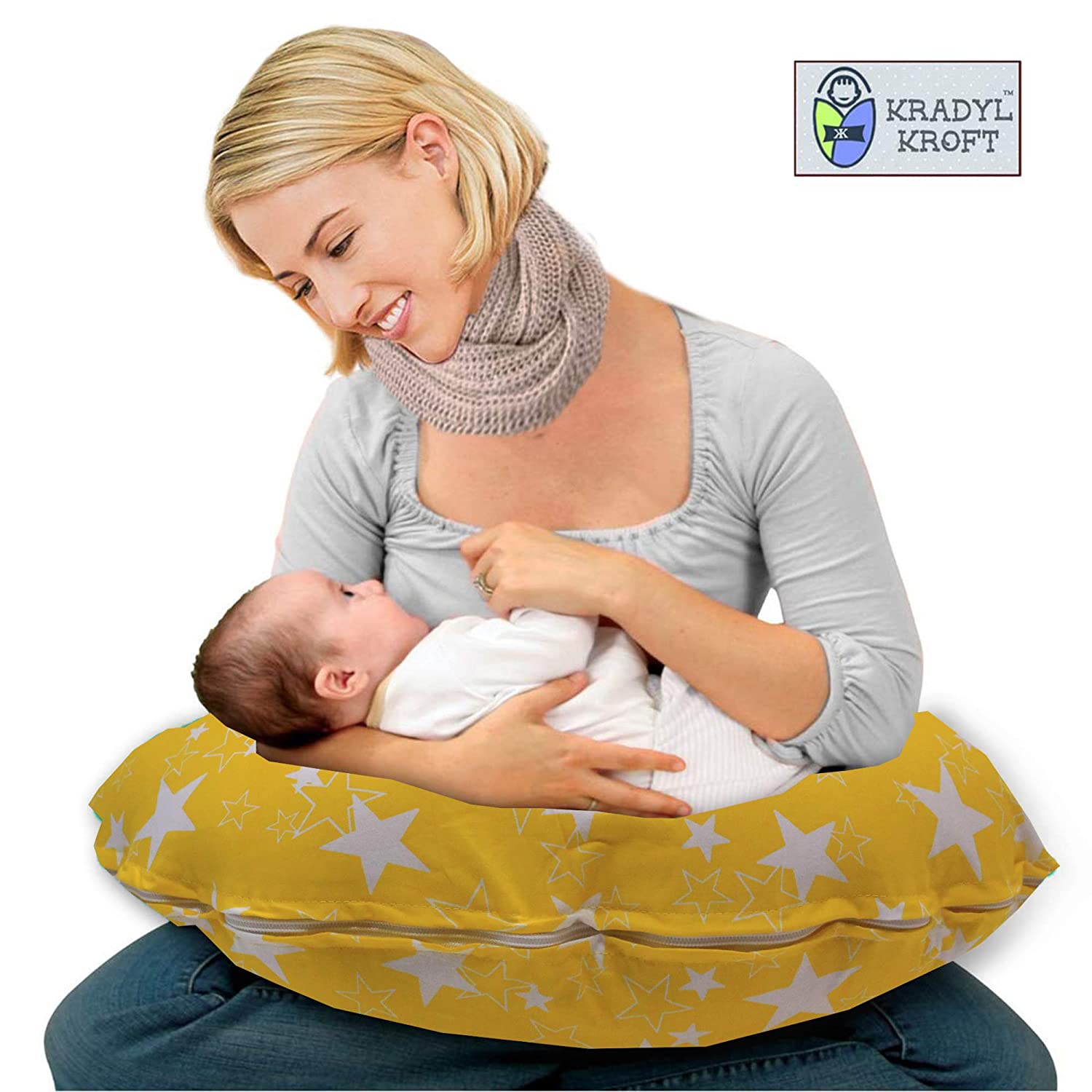 Yellow Star-Krady Kroft 5in1 Feeding Pillow Cover