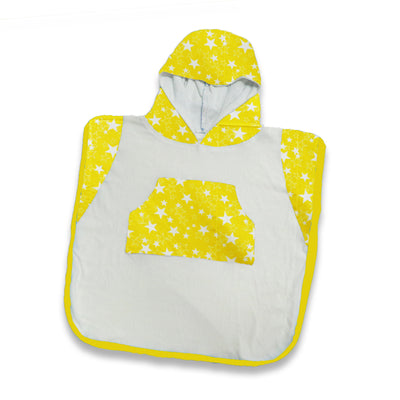 Hooded Poncho Towel - Yellow Star